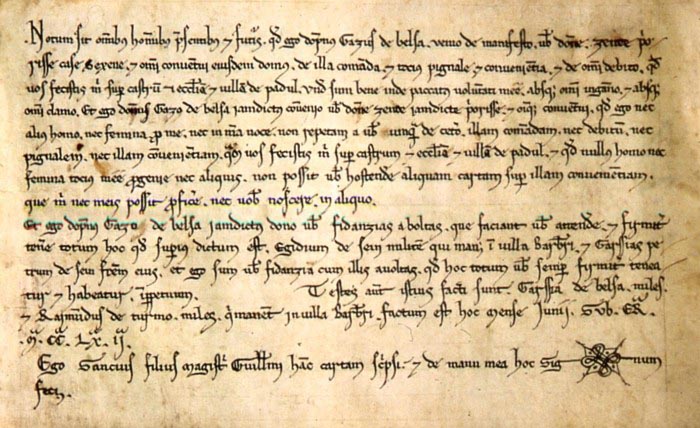 Recibo a favor del Monasterio de Sigena. 1224 - Archivo fotográfico del AHPH