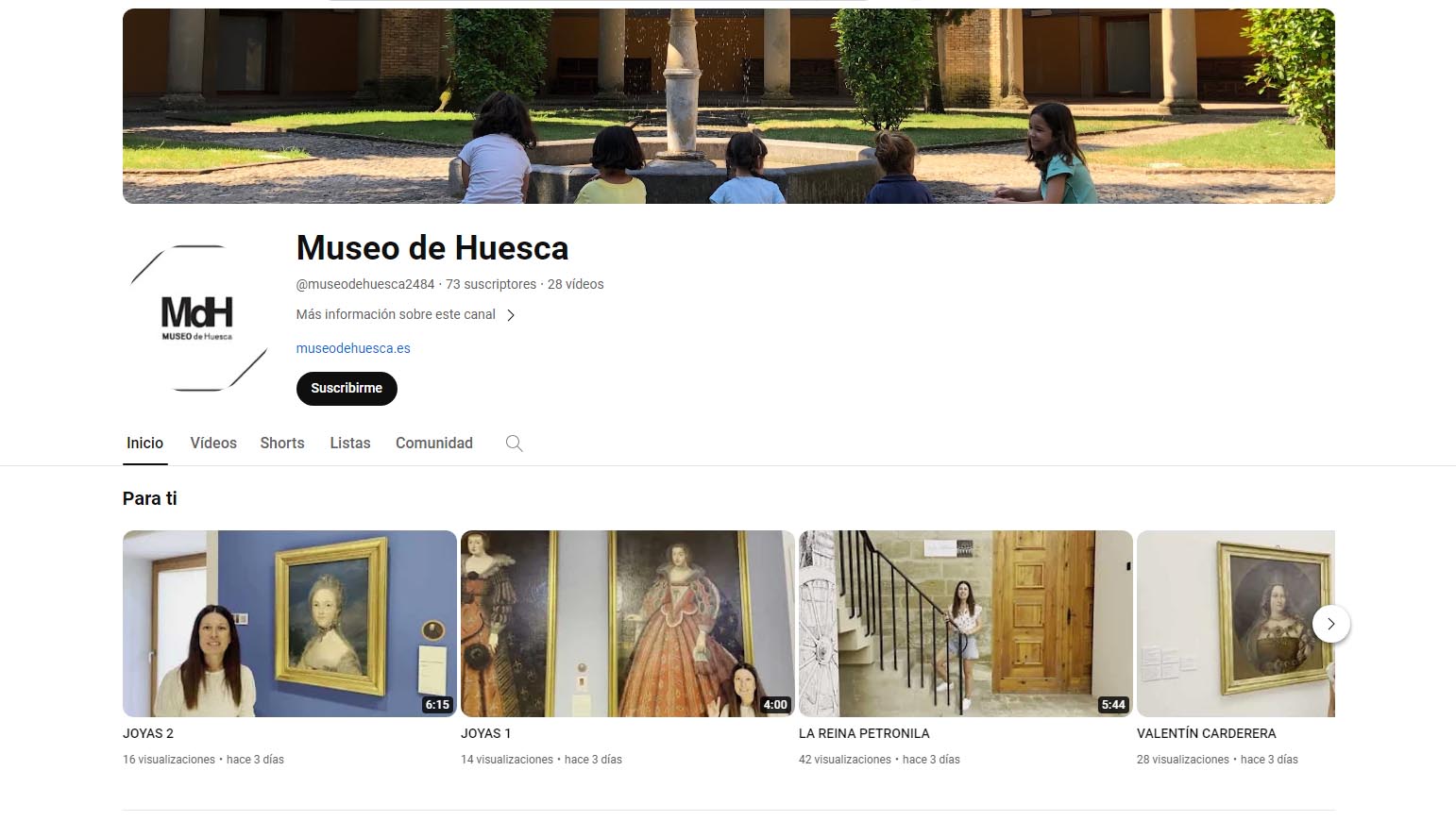 Canal de Youtube del Museo de Huesca