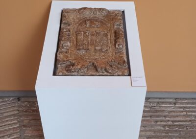 El Museo de Huesca renueva su exposición permanente con la exhibición de dos escudos en su patio interior